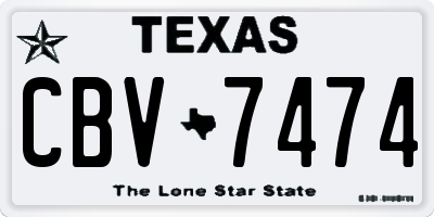 TX license plate CBV7474