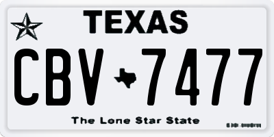TX license plate CBV7477