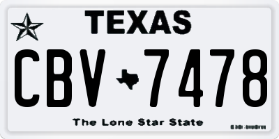 TX license plate CBV7478