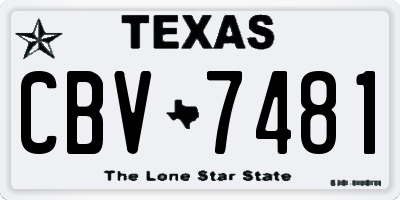 TX license plate CBV7481