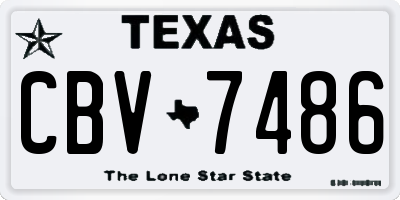 TX license plate CBV7486