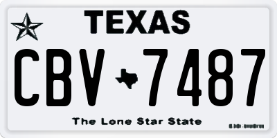 TX license plate CBV7487