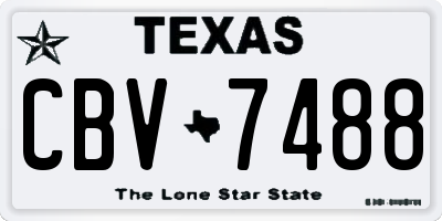 TX license plate CBV7488