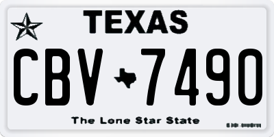 TX license plate CBV7490