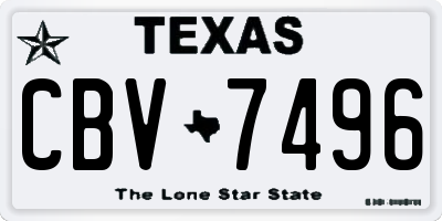TX license plate CBV7496