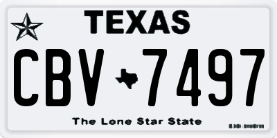 TX license plate CBV7497