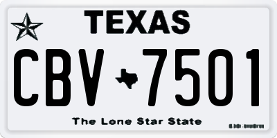 TX license plate CBV7501