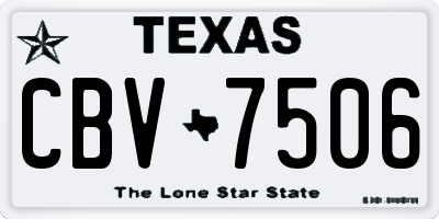 TX license plate CBV7506