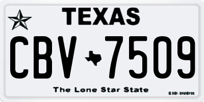 TX license plate CBV7509