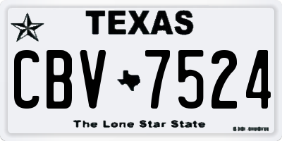 TX license plate CBV7524