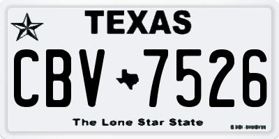TX license plate CBV7526