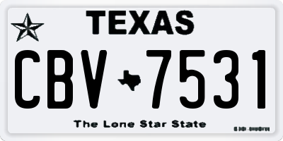 TX license plate CBV7531