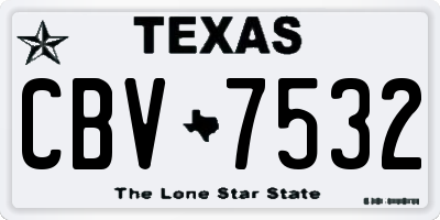 TX license plate CBV7532