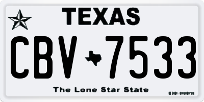 TX license plate CBV7533