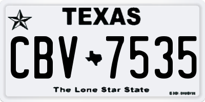 TX license plate CBV7535