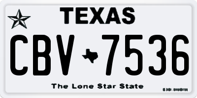 TX license plate CBV7536