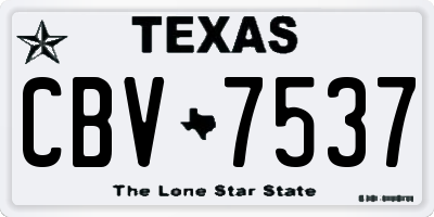 TX license plate CBV7537