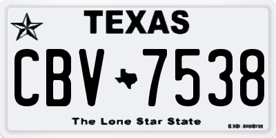 TX license plate CBV7538