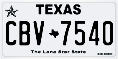 TX license plate CBV7540