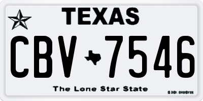 TX license plate CBV7546