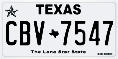 TX license plate CBV7547