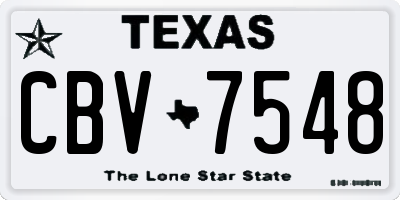 TX license plate CBV7548
