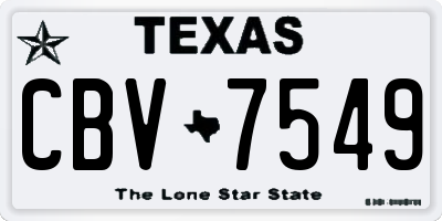 TX license plate CBV7549