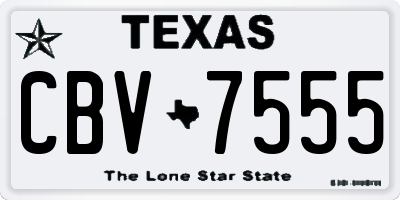 TX license plate CBV7555