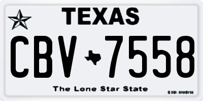 TX license plate CBV7558