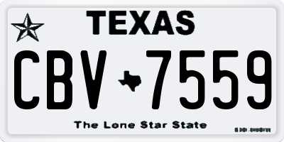 TX license plate CBV7559
