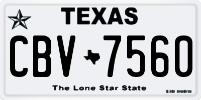 TX license plate CBV7560