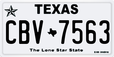 TX license plate CBV7563