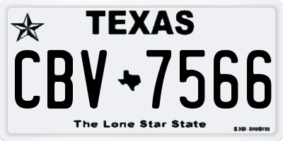 TX license plate CBV7566