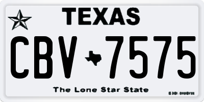 TX license plate CBV7575