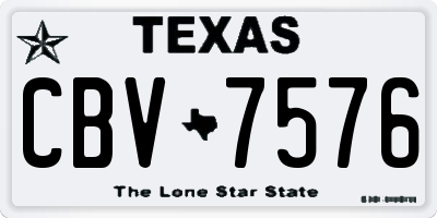 TX license plate CBV7576