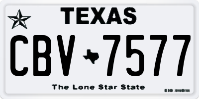 TX license plate CBV7577