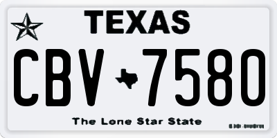 TX license plate CBV7580