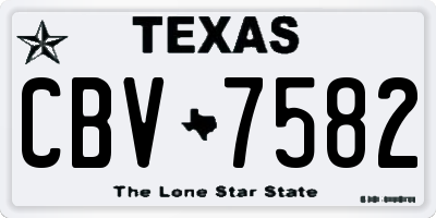 TX license plate CBV7582