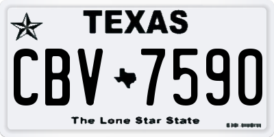 TX license plate CBV7590