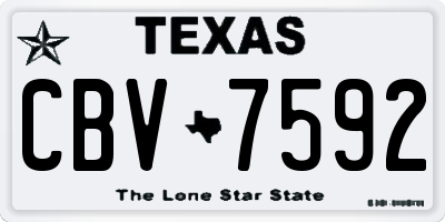 TX license plate CBV7592