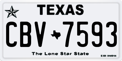 TX license plate CBV7593