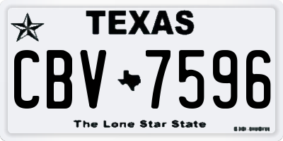 TX license plate CBV7596