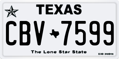 TX license plate CBV7599
