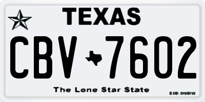 TX license plate CBV7602