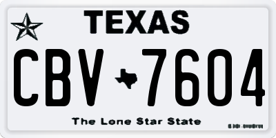 TX license plate CBV7604