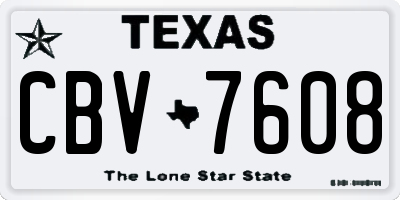 TX license plate CBV7608