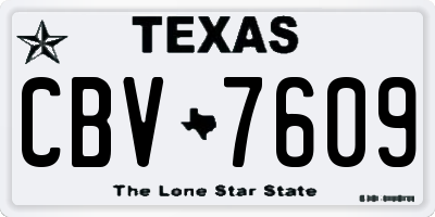 TX license plate CBV7609