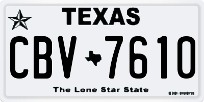 TX license plate CBV7610