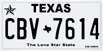 TX license plate CBV7614