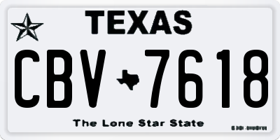 TX license plate CBV7618
